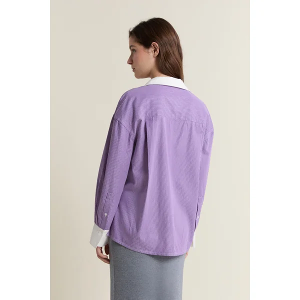 Chemise bicolore rayée avec coton