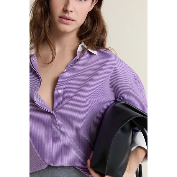 Chemise bicolore rayée avec coton