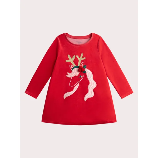 Chemise de nuit en velours theme Noël pour fille - Soins Bébé Naturels & Produits Maman Après Naissance