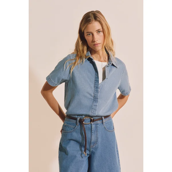 Chemise en jean manches courtes