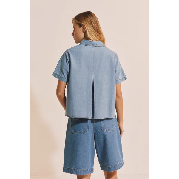Chemise en jean manches courtes