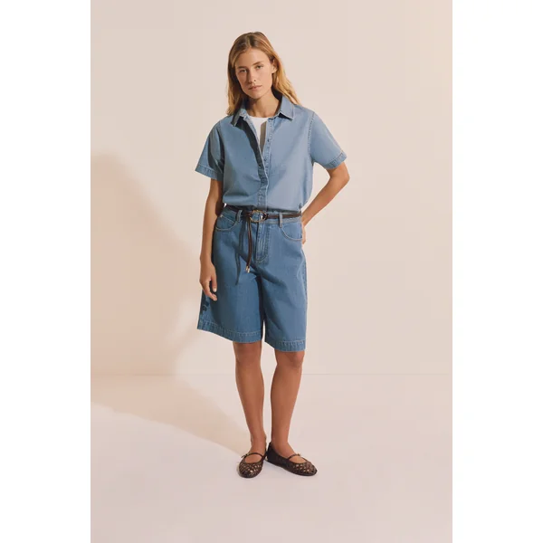 Chemise en jean manches courtes