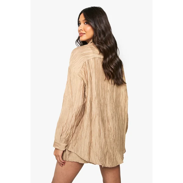 Chemise Oversize Tissée À Effet Froissé