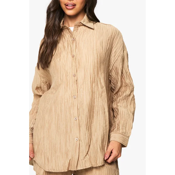 Chemise Oversize Tissée À Effet Froissé