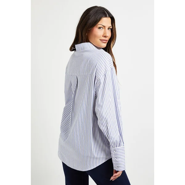 Chemise à Rayures avec Lien Latéral