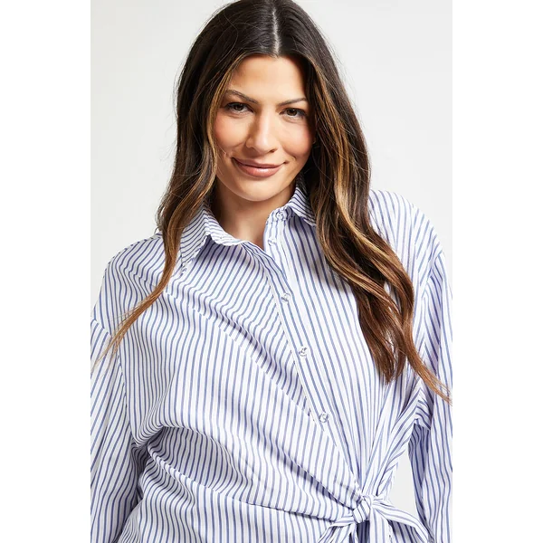 Chemise à Rayures avec Lien Latéral