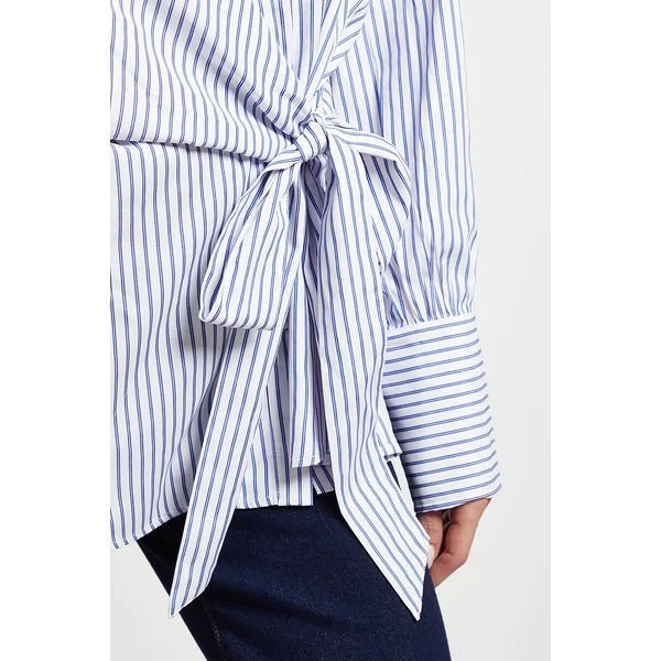 Chemise à Rayures avec Lien Latéral