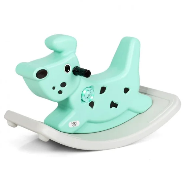 Cheval à Bascule avec Musique et Lumières pour Enfants de 6 Mois Jouet à Bascule Extérieur/Intérieur 77x37x48cm Vert