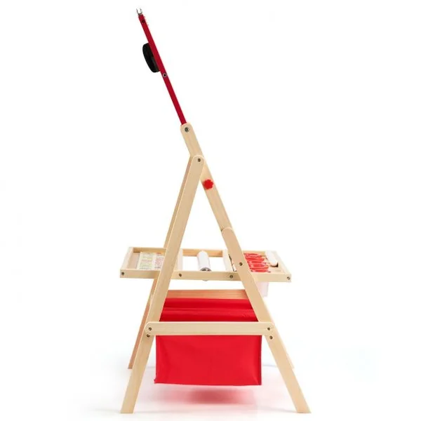 Chevalet 3 en 1 pour Enfants avec Rouleau de Papier Tableau Magnétique Blanc et Noir Accessoires 52,5x515x106,5cm