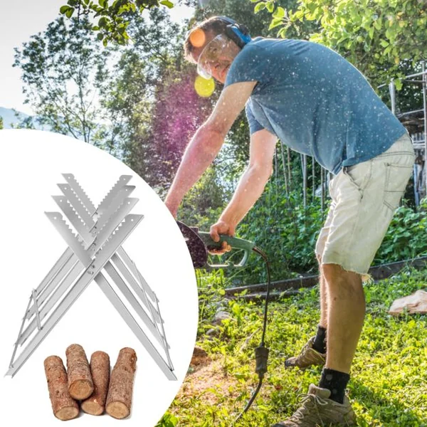 Chevalet de Sciage Pliable en Acier Charge 100KG Tréteau Portable avec Dents de Scie à Encoches pour Découpe Support de Coupe Tréteau de Sciage Léger