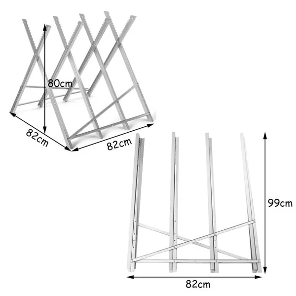 Chevalet de Sciage Pliable en Acier Charge 100KG Tréteau Portable avec Dents de Scie à Encoches pour Découpe Support de Coupe Tréteau de Sciage Léger