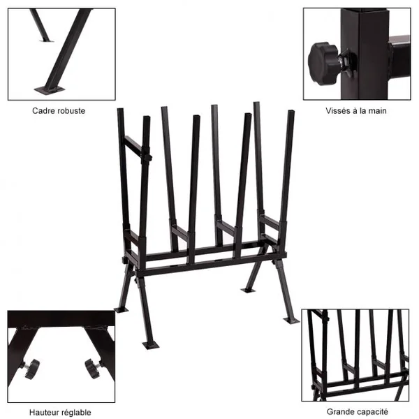 Chevalet de sciage pour tronçonneuse Chevalet de Tronçonnage Support pour Bois à Couper à la Tronçonneuse Charge Max:200KG