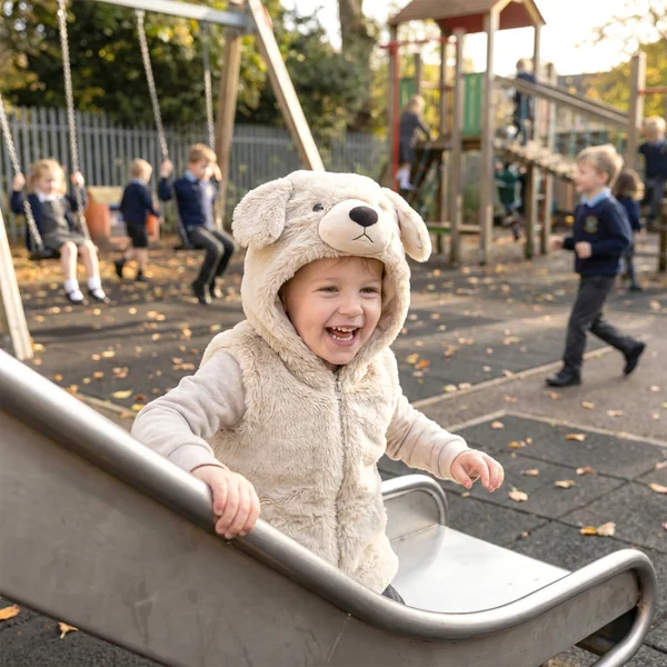 Children's pilou pilou sleeveless gilet with hood