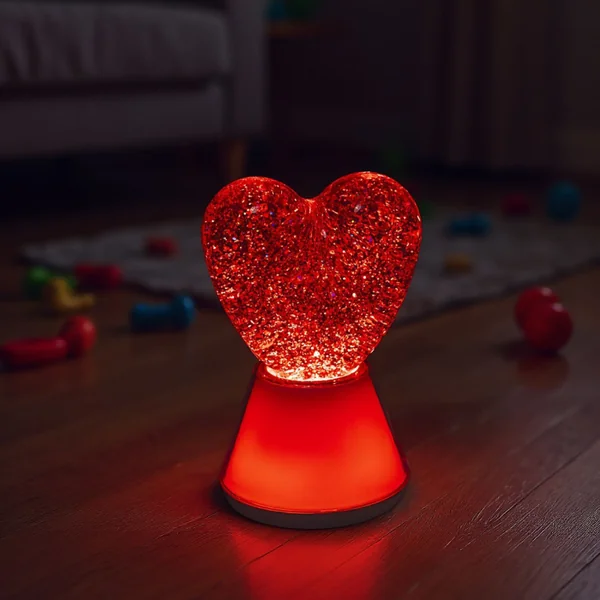Child's rgb glitter heart night light