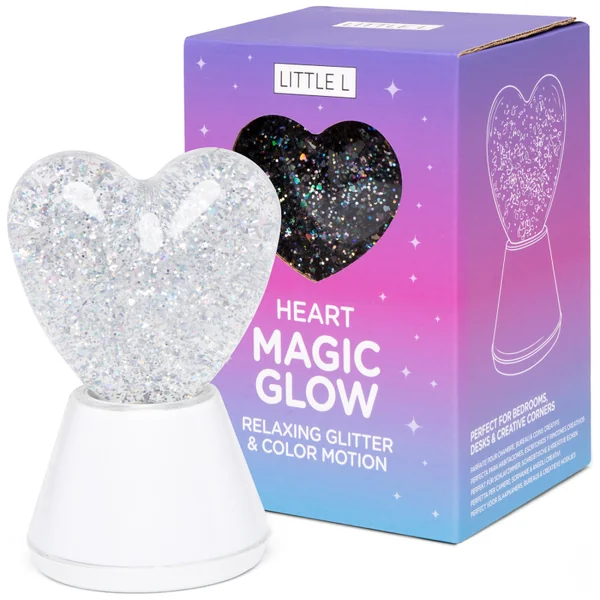 Child's rgb glitter heart night light