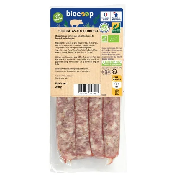 Chipolatas aux herbes (4) 240g