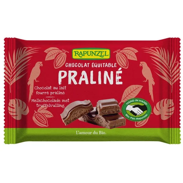 Chocolat au lait fourre praliné