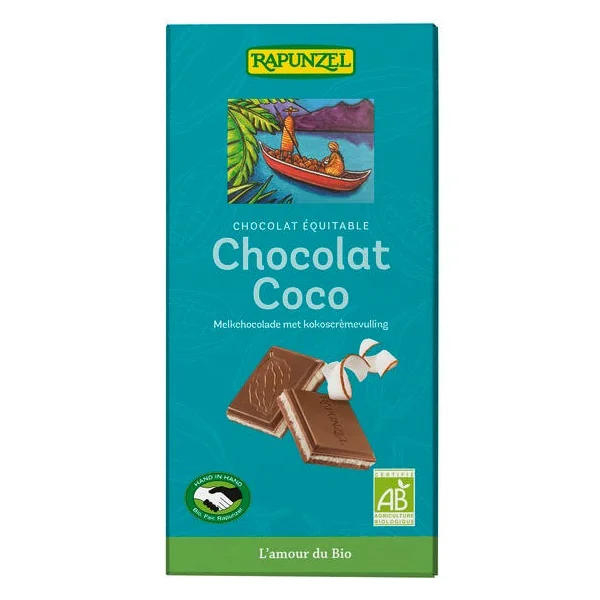Chocolat au lait fourré crème de coco