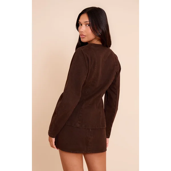 Chocolat Blazer En Denim À Manches Cocon
