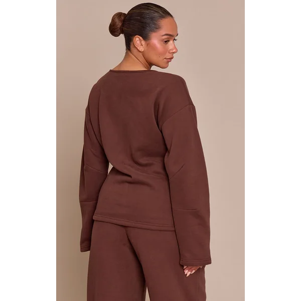 Chocolat Cardigan Boutonné En Molleton Shape