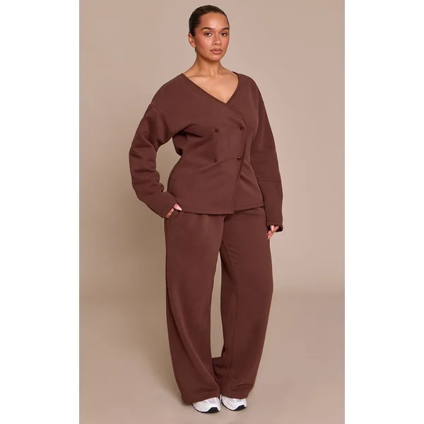 Chocolat Cardigan Boutonné En Molleton Shape