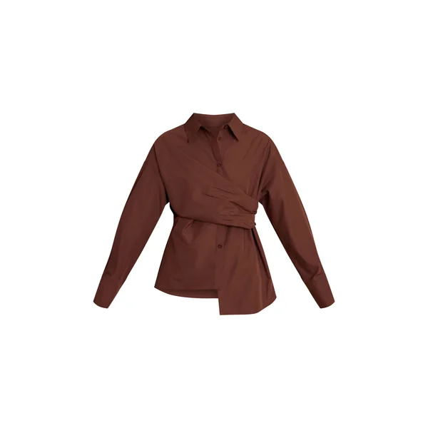 Chocolat Chemise Drapée Asymétrique