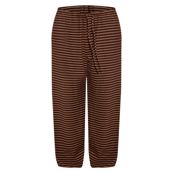 Chocolat Ensemble Coordonné Jogging Jambe Droite En Molleton Doux Rayé Grande Taille