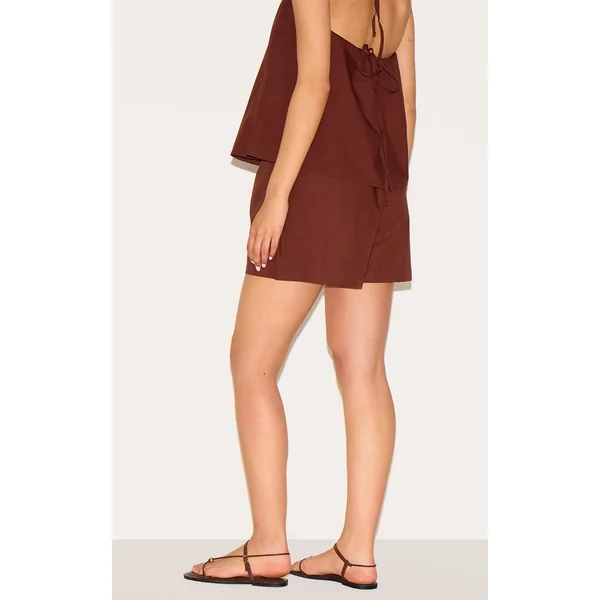 Chocolat Ensemble Short Ample En Popeline Pour Grande Taille