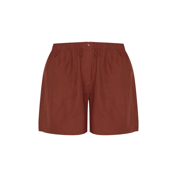 Chocolat Ensemble Short Ample En Popeline Pour Grande Taille
