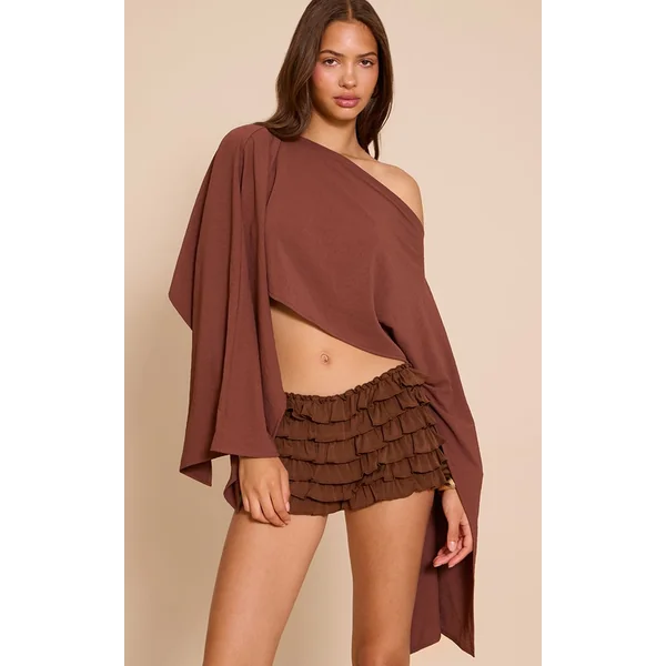Chocolat Foncé Short Bloomer À Volants Extrêmes