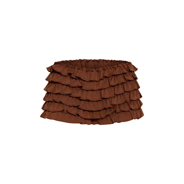 Chocolat Foncé Short Bloomer À Volants Extrêmes