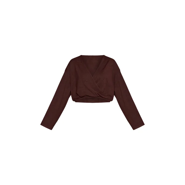 Chocolat Gilet Cache-cœur Vaporeux En Maille Transparente