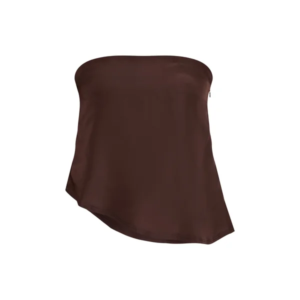 Chocolat Haut Bandeau En Mousseline À Imprimé Animal Abstrait