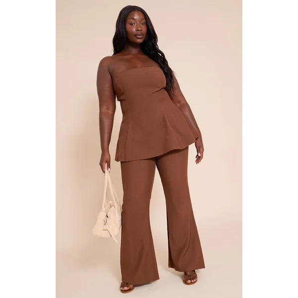 Chocolat Haut Bandeau Évasé Grande Taille