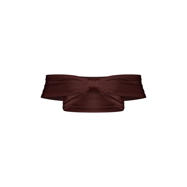 Chocolat Haut Coordonné Style Bardot Avec Détail Nœud