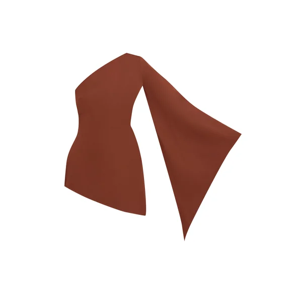 Chocolat Haut Long Tissé Asymétrique À Manche Évasée
