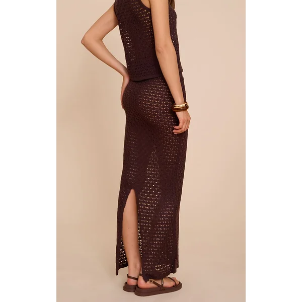 Chocolat Jupe Longue En Crochet