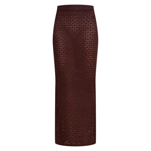 Chocolat Jupe Longue En Crochet