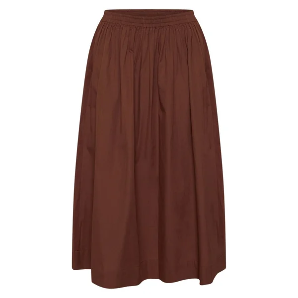 Chocolat Jupe Mi-longue En Coton Avec Détail Poches