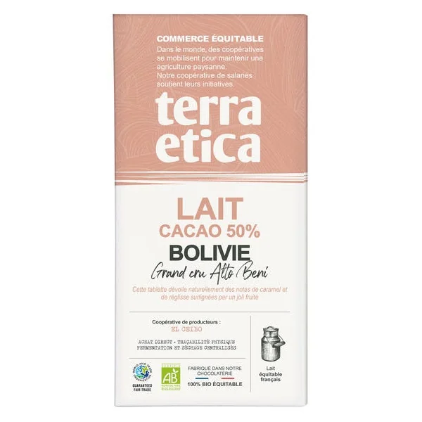 Chocolat lait Bolivie 50% 100g
