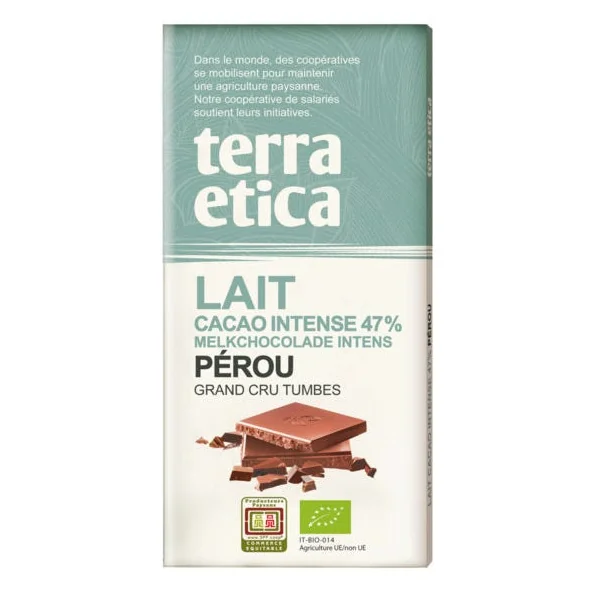 Chocolat lait Pérou 47% 100g