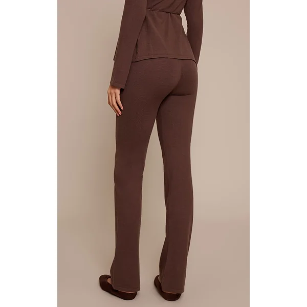 Chocolat Legging Évasé En Maille Fine Tall