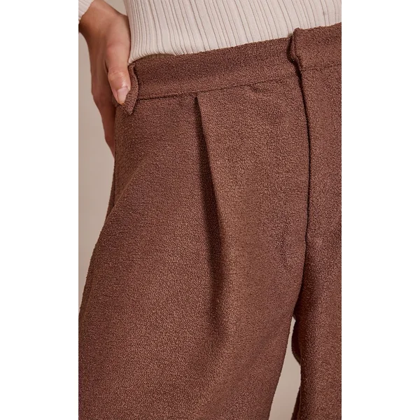 Chocolat Pantalon Ballon Texturé En Bouclé