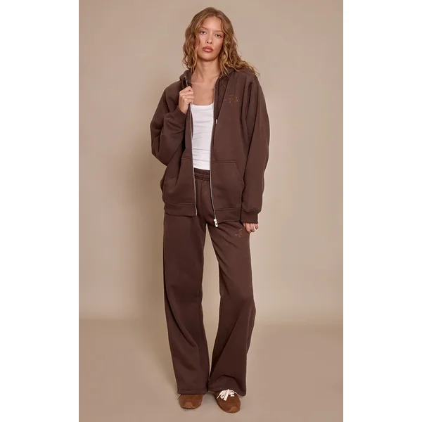 Chocolat Pantalon De Jogging Jambe Droite Plt Sports Society