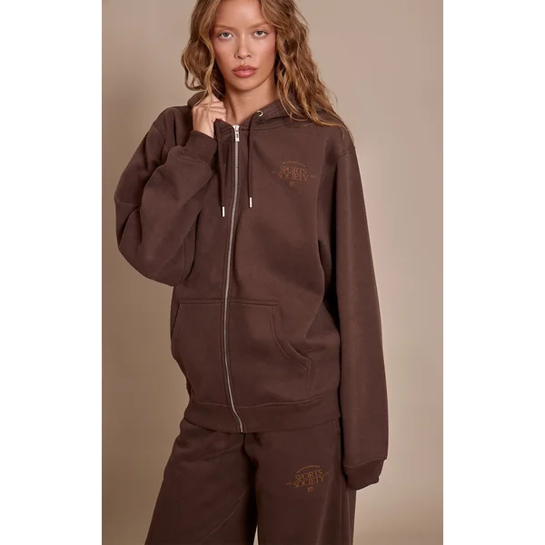 Chocolat Pantalon De Jogging Jambe Droite Plt Sports Society