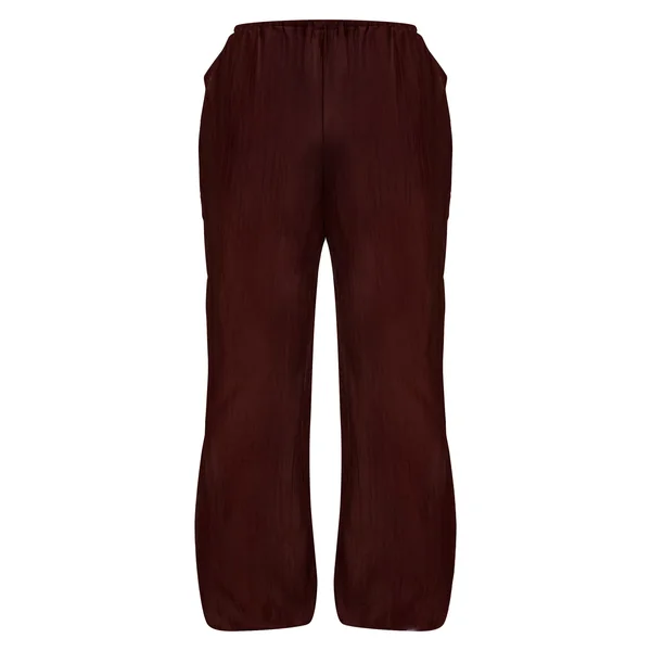 Chocolat Pantalon Droit Ample À Texture