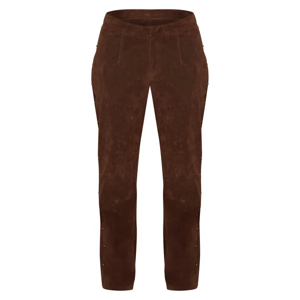 Chocolat Pantalon En Faux Suède Clouté Shape