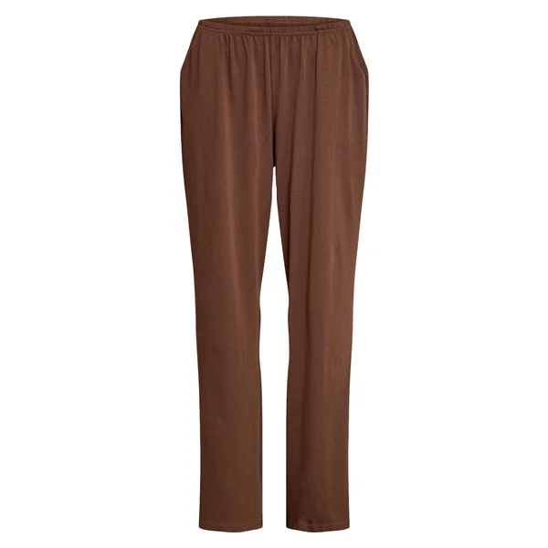 Chocolat Pantalon Large Décontracté À Texture Douce Et Jambe Ample