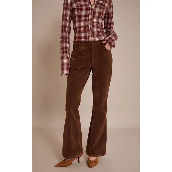 Chocolat Pantalon Évasé En Synthétique