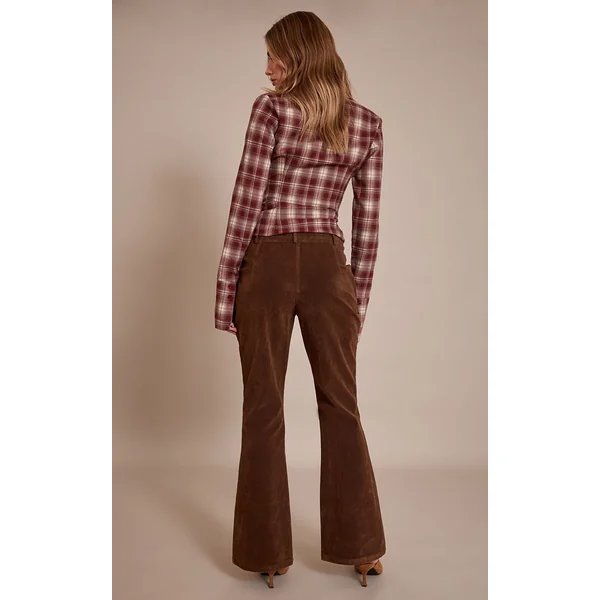 Chocolat Pantalon Évasé En Synthétique